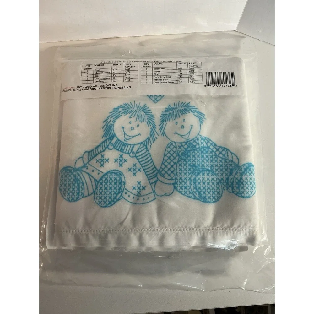 Jack Dempsey Needle Art Pillow Cases Hemstitch Edge #436 Rag Dolls